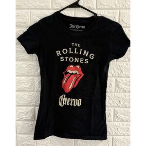 JOSE CUERVO THE ROLLING STONES WOMENS SHIRT SIZE SMALL‎ SHORT SLEEVE BLACK